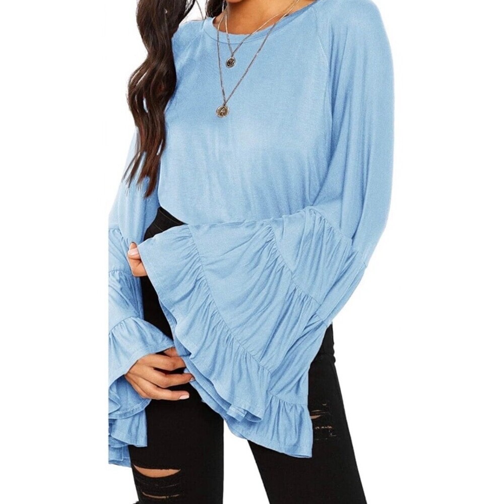 Boho Ruffle Long Sleeve Top - Picture 2 of 12